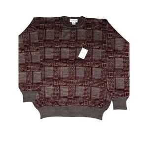 VTG Tricots St Raphael Sweater Mens XL Pure Wool Multicolor Crewneck Grandpa NWT